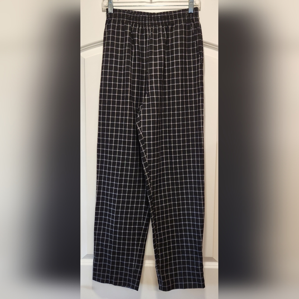 VINTAGE JANTZEN CLASSICS BLACK AND WHITE PLAID WOMEN'S PANTS SIZE 10